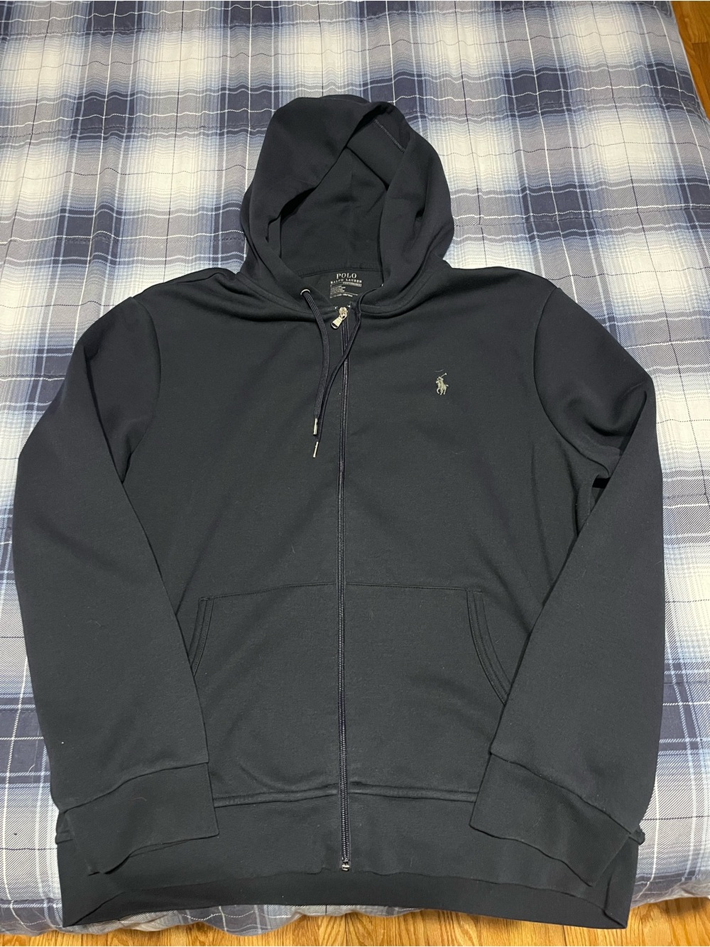 Polo by Ralph Lauren Black Full-Zip Hoodie with Embroidered Pony